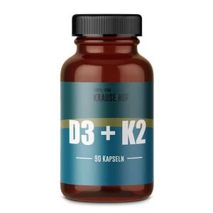 Vitamin D3+K2 5000IU/200mcg 90 Kapseln - Krause Hof